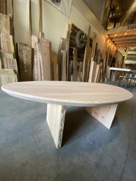 Salon table made of Douglas fir wood